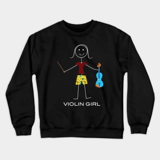 Funny Womens Violin Girl Crewneck Sweatshirt